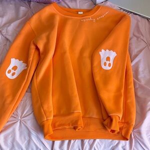 Orange 'Spooky Season' Ghost Graphic Sweatshirt